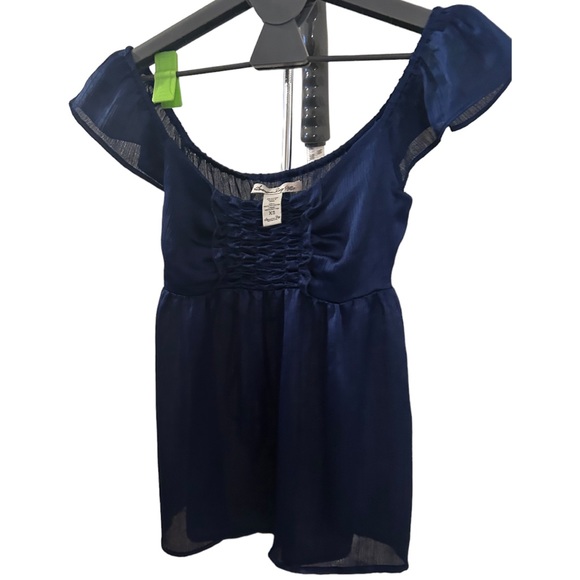 American Rag satin look peasant top size XS - Picture 1 of 7